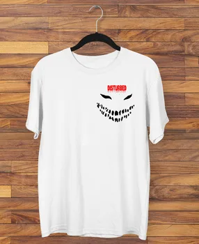 Горячая НОВАЯ футболка с логотипом Disturbed band, белый короткий рукав, Все размеры S-5Xl 1F1009