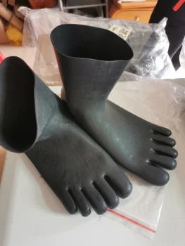 Латексные носки 0,6 мм плюс толщина 1 мм Бесшовные чулочно-носочные изделия five Toes Fetish Sox Чулки Унисекс в обтяжку
