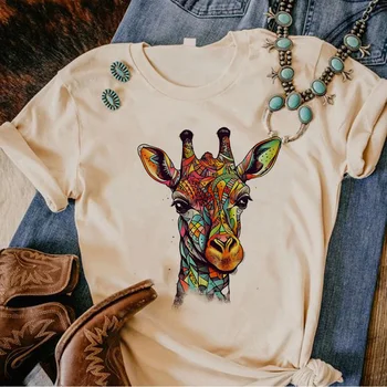 Женская футболка с изображением жирафа, дизайнерская футболка с аниме-комиксами, женская одежда y2k