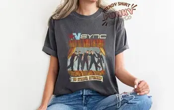 Винтажная рубашка Nsync 90-х, в эпоху моего воссоединения Nsync, рубашка унисекс с длинными рукавами