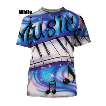 2023 Мужская футболка с музыкальными нотами, мужская футболка с 3D-принтом, топы для рождественской вечеринки, графическая футболка