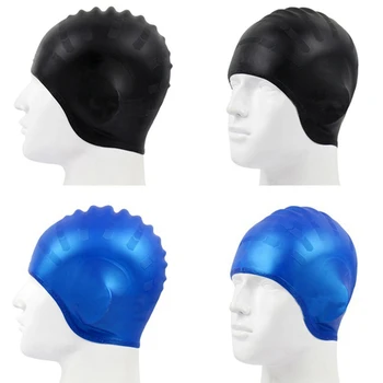 Плавательные шапочки для взрослых, мужские и женские Водонепроницаемые кепки для бассейна, защищающие уши, Большая силиконовая шляпа для дайвинга