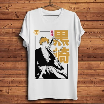 BLEACH Ichigo забавная футболка с аниме для мужчин, новая белая повседневная футболка homme JAPAN manga, уличная футболка унисекс