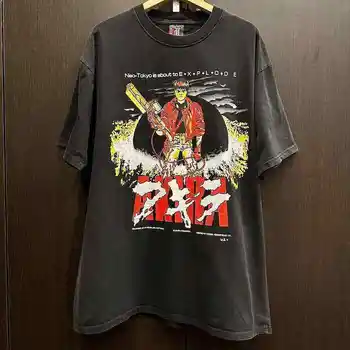 Аниме Akira Черная хлопковая футболка с коротким рукавом унисекс S-5XL VN2685