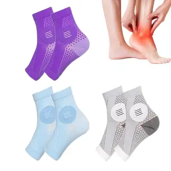 Компрессионные носки для невропатии, 3 пары компрессионных носков без пальцев Для женщин, Дышащие Рельефные носки для бега, Успокаивающие спортивные носки