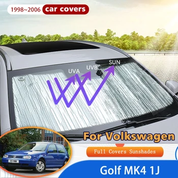 Полные Чехлы Солнцезащитные Козырьки Для Volkswagen Golf MK4 VW Golf4 1J 1998 ~ 2006 Автомобильные Аксессуары Солнцезащитные Ветровые Стекла Козырек Бокового Окна