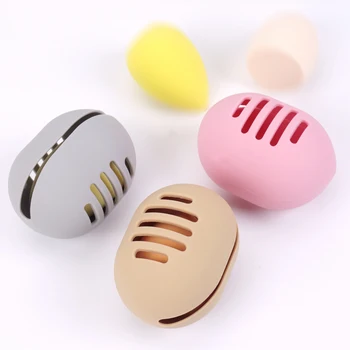 1 шт. силиконовая коробка для хранения яиц Macarone Beauty с несколькими отверстиями Для сухого/влажного использования, Переносная коробка для губок для макияжа