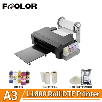 Fcolor L1800 DTF Принтер для переноса футболок A3 DTF с Устройством подачи рулонов Непосредственно на DTF Пленку Печатная Машина DTF L1800 A3