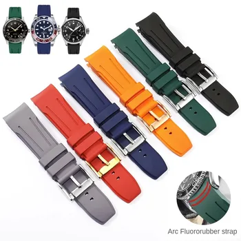 Ремешок для часов из фторопластовой резины общего бренда с изогнутым резиновым ремешком для часов 20/21/22 мм.