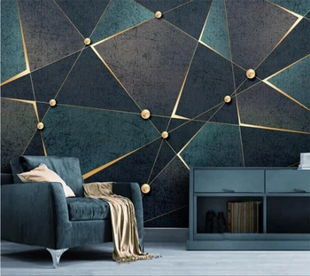 beibehang Обои на заказ 3D креативные ностальгические геометрические линии современный простой золотой абстрактный роскошный фон обои для дома