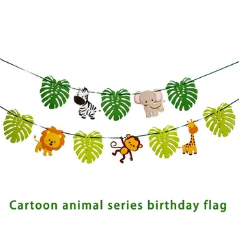 Баннер с Днем Рождения, портативные баннеры в форме очаровательных животных, гирлянда
