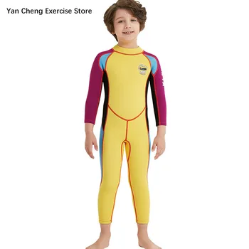 Купальники Hot Boys, гидрокостюм из неопрена 2,5 мм, детский гидрокостюм с длинным рукавом, устойчивый к царапинам, для серфинга, дайвинга, игр на пляже, Защита от сыпи у детей