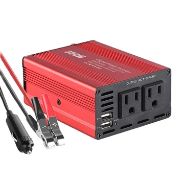 300 Вт преобразователь мощности DC12V в AC110V преобразователь мощности Splitter Двойной USB автомобильный преобразователь мощности для быстрой зарядки US Plug