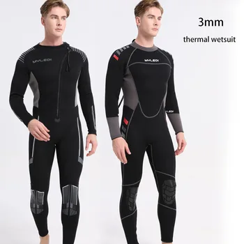 Неопреновый водолазный костюм для мужчин 3 мм, сохраняющий тепло, гидрокостюм для серфинга, подводного плавания с маской и трубкой, Новый водолазный костюм