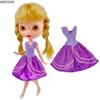 Фиолетовая кукольная одежда для куклы Blythe, платье принцессы для Neo Blythe, аксессуары 1/6, наряды для кукол Licca, детские игрушки