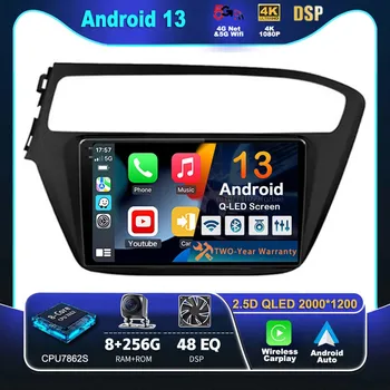 Android 13 Carplay Auto Для Hyundai I20 2018 2019 Автомобильный Радиоприемник 4G WIFI Навигационный Плеер Мультимедиа srereo 360 Камера GPS Видео DSP