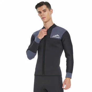 Новый Водолазный костюм из неопрена толщиной 3 мм, Мужская теплая куртка для плавания с разрезом и длинным рукавом, водные виды спорта, Парусный спорт, Водолазный костюм для плавания, Топ 2023