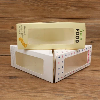 Коробки для упаковки сэндвичей из крафт-бумаги Joy, коробки для выпечки тортов в стиле ретро и упаковка 100ШТ