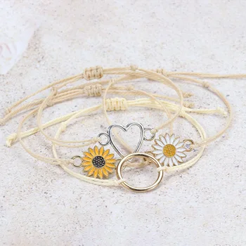 1 комплект браслетов с изображением Солнца, Луны и звезды в стиле бохо, винтажный браслет из ракушек ручной работы, пляжные украшения для женщин