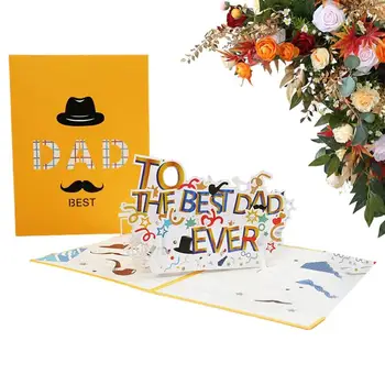 Креативная 3D-открытка на День рождения папы, поздравительная открытка для папы от дочери, 3D-открытки Bestdad, подарочная карта на День отцов
