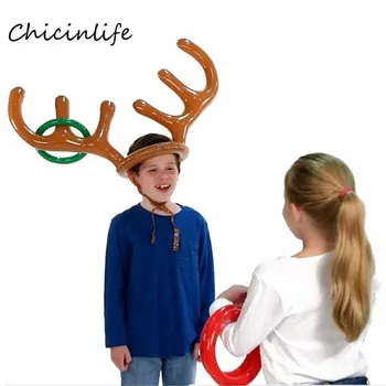 Chicinlife Забавные надувные игрушки для рождественской вечеринки в виде рогов Северного оленя RingsToss