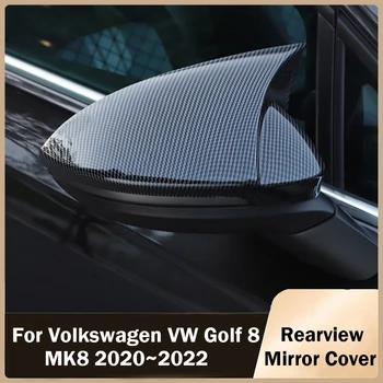 1 Пара Боковых Зеркал Заднего Вида, Накладка на Крышку С Роговым Аксессуаром Carbon Look для Volkswagen VW Golf 8 MK8 2020 ~ 2022, Стайлинг Автомобилей