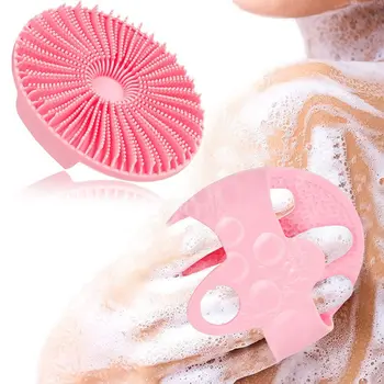 Мягкая силиконовая щетка для умывания Ручной скруббер для очищения тела Душ Нежная отшелушивающая массажная щетка для ванны
