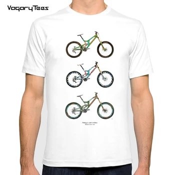 Летняя классическая футболка для катания на горных велосипедах с фиксированной передачей, графический дизайн велосипеда, принт на велосипеде, мужские спортивные повседневные топы, белые футболки