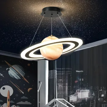 Скандинавский подвесной светильник Children'S planet light для комнаты мальчиков, гостиной, акриловой звезды, внутреннего декора, освещения детской комнаты