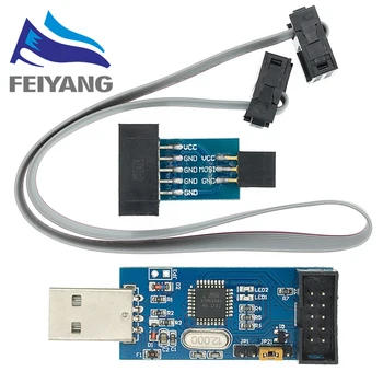 Плата адаптера от 10Pin до 6 Pin + USBASP USBISP AVR Программатор USB ATMEGA8 ATMEGA128 ATtiny/CAN/PWM 10Pin Проводной модуль DIY